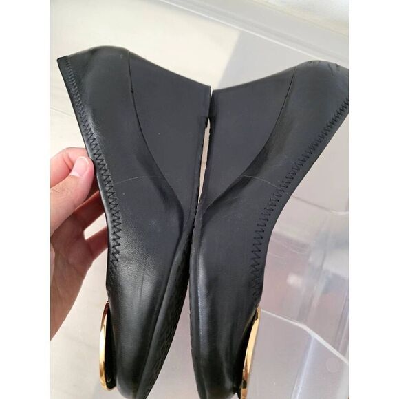 Tory Burch Sally Wedge Black Pumps W5.5 (2.5" heel) - Picture 6 of 10